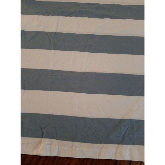 New Men's XXL (Runs Small) Blue White Striped Short Sleeve Crew Neck Shirt - Picture 2 of 3